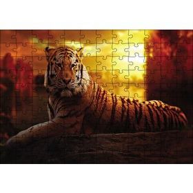 Cakapuzzle Günbatımında Kaplan 120 Parça Ahşap Puzzle