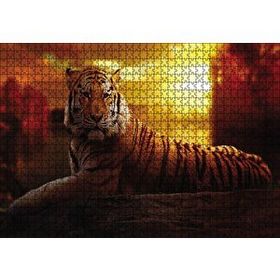 Cakapuzzle Günbatımında Kaplan 120 Parça Ahşap Puzzle