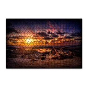 Cakapuzzle Günbatımında Kuşlar ve Bulutlar 120 Parça Ahşap Puzzle