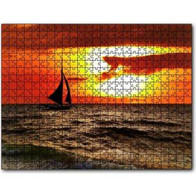 Cakapuzzle Günbatımında Yelkenli Silüeti 120 Parça Puzzle