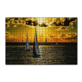 Cakapuzzle Günbatımında Yelkenliler 120 Parça Ahşap Puzzle
