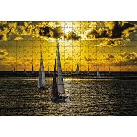 Cakapuzzle Günbatımında Yelkenliler 120 Parça Ahşap Puzzle