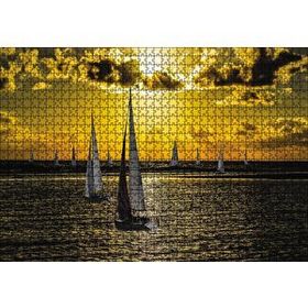 Cakapuzzle Günbatımında Yelkenliler 120 Parça Ahşap Puzzle