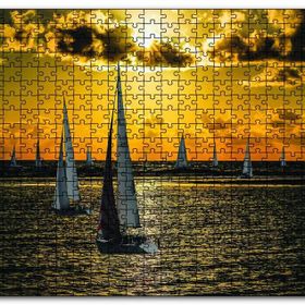 Cakapuzzle Günbatımında Yelkenliler Ahşap 500 Parça Puzzle