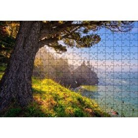 Cakapuzzle Gündoğumu Deniz Manzaralı Tepedeki Ağaç Mdf 255 Parça Puzzle