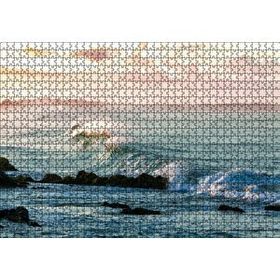 Cakapuzzle Gündoğumunda Okyanus Kıyısı ve Dalgalar 120 Parça Ahşap Puzzle