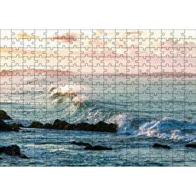 Cakapuzzle Gündoğumunda Okyanus Kıyısı ve Dalgalar 120 Parça Ahşap Puzzle