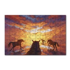 Cakapuzzle Güne Koşan Atlar Fantastik 120 Parça Ahşap Puzzle