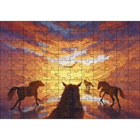 Cakapuzzle Güne Koşan Atlar Fantastik Mdf 120 Parça Puzzle