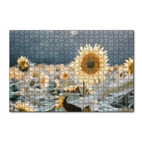 Cakapuzzle Günebakan Çiçeği Flu Arkaplan 120 Parça Ahşap Puzzle