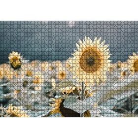 Cakapuzzle Günebakan Çiçeği Flu Arkaplan 120 Parça Ahşap Puzzle