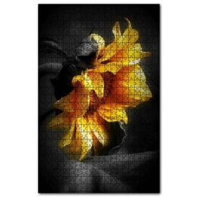 Cakapuzzle Günebakan Çiçeği Yakın Plan Yağlıboya Efekt Ahşap 255 Parça Puzzle