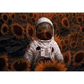 Cakapuzzle Günebakan Tarlasında Astoronot Görseli 120 Parça Ahşap Puzzle