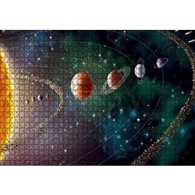 Cakapuzzle Güneş Sistemi ve Yörüngede Gezegenler 120 Parça Ahşap Puzzle