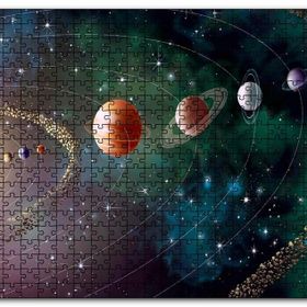 Cakapuzzle Güneş Sistemi ve Yörüngede Gezegenler Mdf 1000 Parça Puzzle