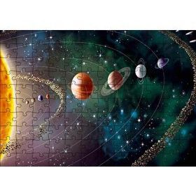 Cakapuzzle Güneş Sistemi ve Yörüngede Gezegenler Mdf 120 Parça Puzzle