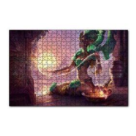 Cakapuzzle Güneşi Ören Yeşil Kıyafetli Melek 120 Parça Ahşap Puzzle