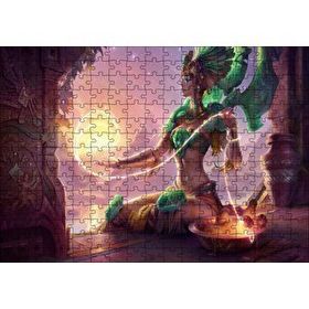 Cakapuzzle Güneşi Ören Yeşil Kıyafetli Melek 120 Parça Ahşap Puzzle