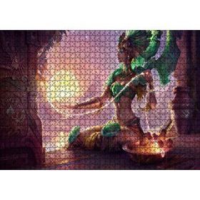 Cakapuzzle Güneşi Ören Yeşil Kıyafetli Melek Mdf 1000 Parça Puzzle