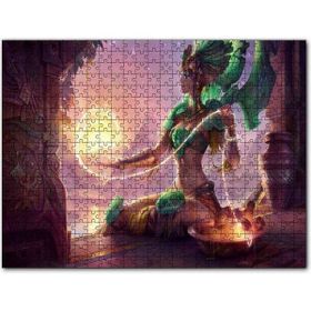Cakapuzzle Güneşi Ören Yeşil Kıyafetli Melek Mdf 120 Parça Puzzle