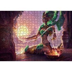 Cakapuzzle Güneşi Ören Yeşil Kıyafetli Melek Mdf 500 Parça Puzzle