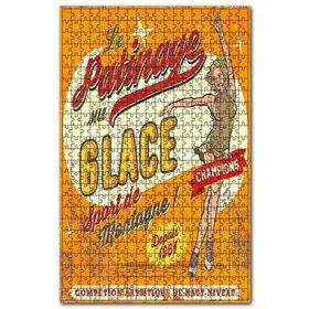 Cakapuzzle Güzel Kadın Buz Pateni Yarışı Görseli Ahşap 500 Parça Puzzle