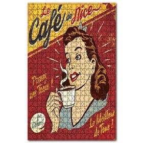Cakapuzzle Güzel Kadın Lezetli Kahve Görseli Ahşap 500 Parça Puzzle