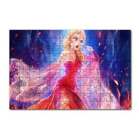 Cakapuzzle Güzel Prenses Elsa Kırmızı Elbise Görseli 120 Parça Ahşap Puzzle
