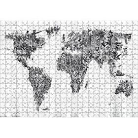 Cakapuzzle Halklardan Oluşan Dünya Haritası 120 Parça Ahşap Puzzle