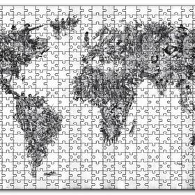 Cakapuzzle Halklardan Oluşan Dünya Haritası Mdf 500 Parça Puzzle