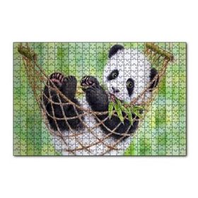 Cakapuzzle Hamakta Dinlenen Panda Dijital Çizim 120 Parça Ahşap Puzzle