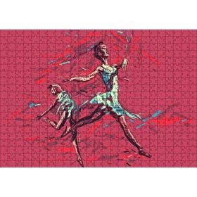 Cakapuzzle Hareketli Balerin Djital Sanat Resmi 120 Parça Ahşap Puzzle