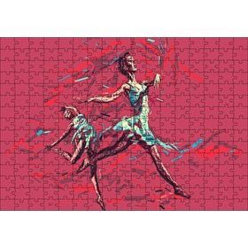 Cakapuzzle Hareketli Balerin Djital Sanat Resmi 120 Parça Ahşap Puzzle