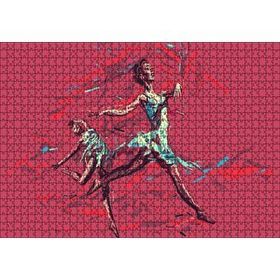 Cakapuzzle Hareketli Balerin Djital Sanat Resmi 120 Parça Ahşap Puzzle