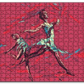 Cakapuzzle Hareketli Balerin Djital Sanat Resmi Mdf 1000 Parça Puzzle