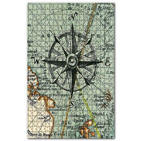 Cakapuzzle Harita Ortasında Pusula Görseli Ahşap 255 Parça Puzzle