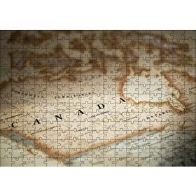 Cakapuzzle Harita Üzerinde Yakın Plan Kanada 120 Parça Ahşap Puzzle