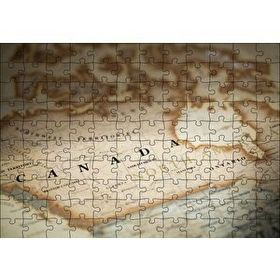 Cakapuzzle Harita Üzerinde Yakın Plan Kanada 120 Parça Ahşap Puzzle