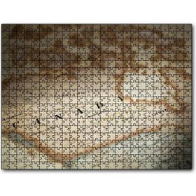 Cakapuzzle Harita Üzerinde Yakın Plan Kanada Mdf 1000 Parça Puzzle