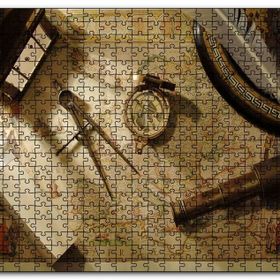 Cakapuzzle Harita ve Denizcilik Navigasyon Araçları Görseli Mdf 500 Parça Puzzle
