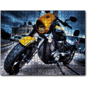Cakapuzzle Harley Davidson Sarı Siyah Cruiser Motorsiklet Mdf 1000 Parça Puzzle