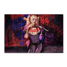 Cakapuzzle Harley Quinn ve Beyzbol Sopası 120 Parça Ahşap Puzzle