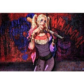 Cakapuzzle Harley Quinn ve Beyzbol Sopası 120 Parça Ahşap Puzzle