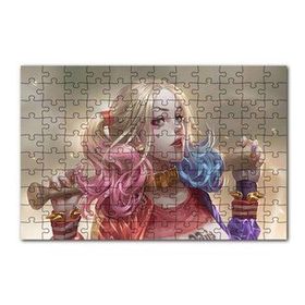 Cakapuzzle Harley Quinn ve Beyzbol Sopası Karikatürize 120 Parça Ahşap Puzzle
