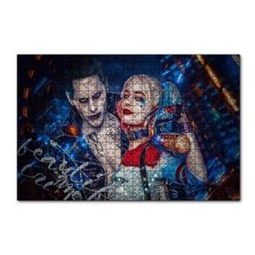 Cakapuzzle Harley Quinn ve Joker İllüstrasyon 120 Parça Ahşap Puzzle