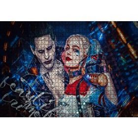 Cakapuzzle Harley Quinn ve Joker İllüstrasyon 120 Parça Ahşap Puzzle