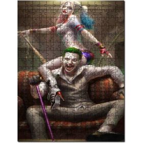 Cakapuzzle Harley Quinn ve Joker Neşesi Görseli Mdf 500 Parça Puzzle