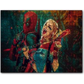 Cakapuzzle Harley Quinn ve Spider man Çizim Mdf 1000 Parça Puzzle