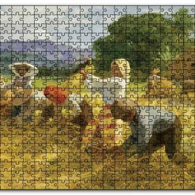 Cakapuzzle Hasat Yapan Köylüler Yağlıboya Mdf 500 Parça Puzzle