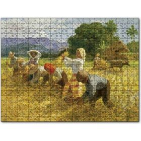 Cakapuzzle Hasat Yapan Köylüler Yağlıboya Mdf 500 Parça Puzzle